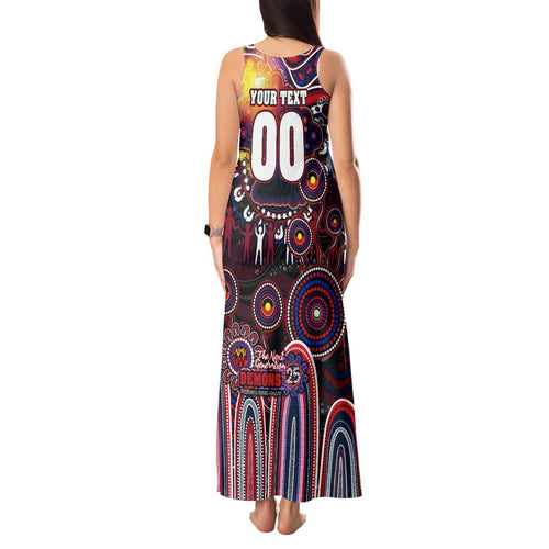 Personalised NAIDOC Week 2025 Demons Football Tank Maxi Dress Aboriginal Dot Painting