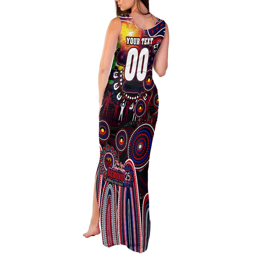 Personalised NAIDOC Week 2025 Demons Football Tank Maxi Dress Aboriginal Dot Painting