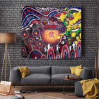 NAIDOC Week 2025 Demons Football Tapestry Aboriginal Dot Painting