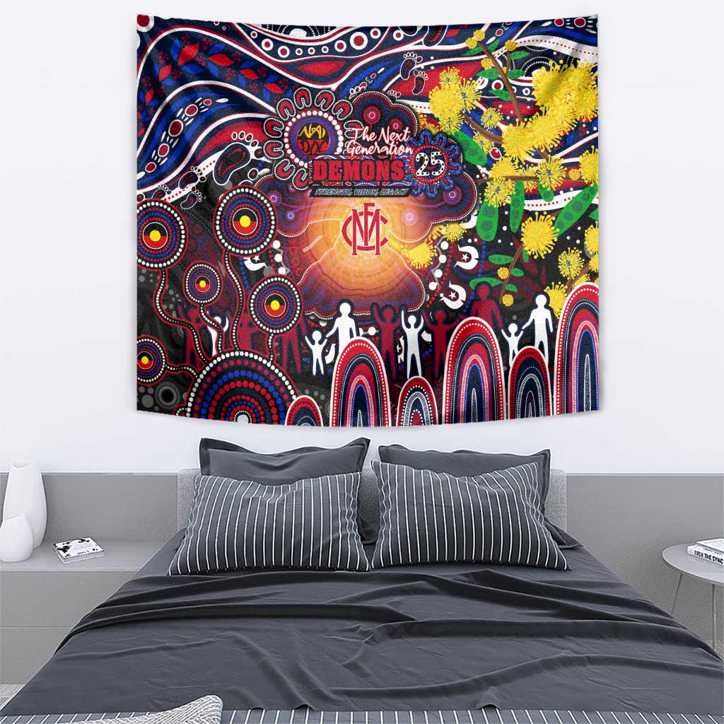NAIDOC Week 2025 Demons Football Tapestry Aboriginal Dot Painting