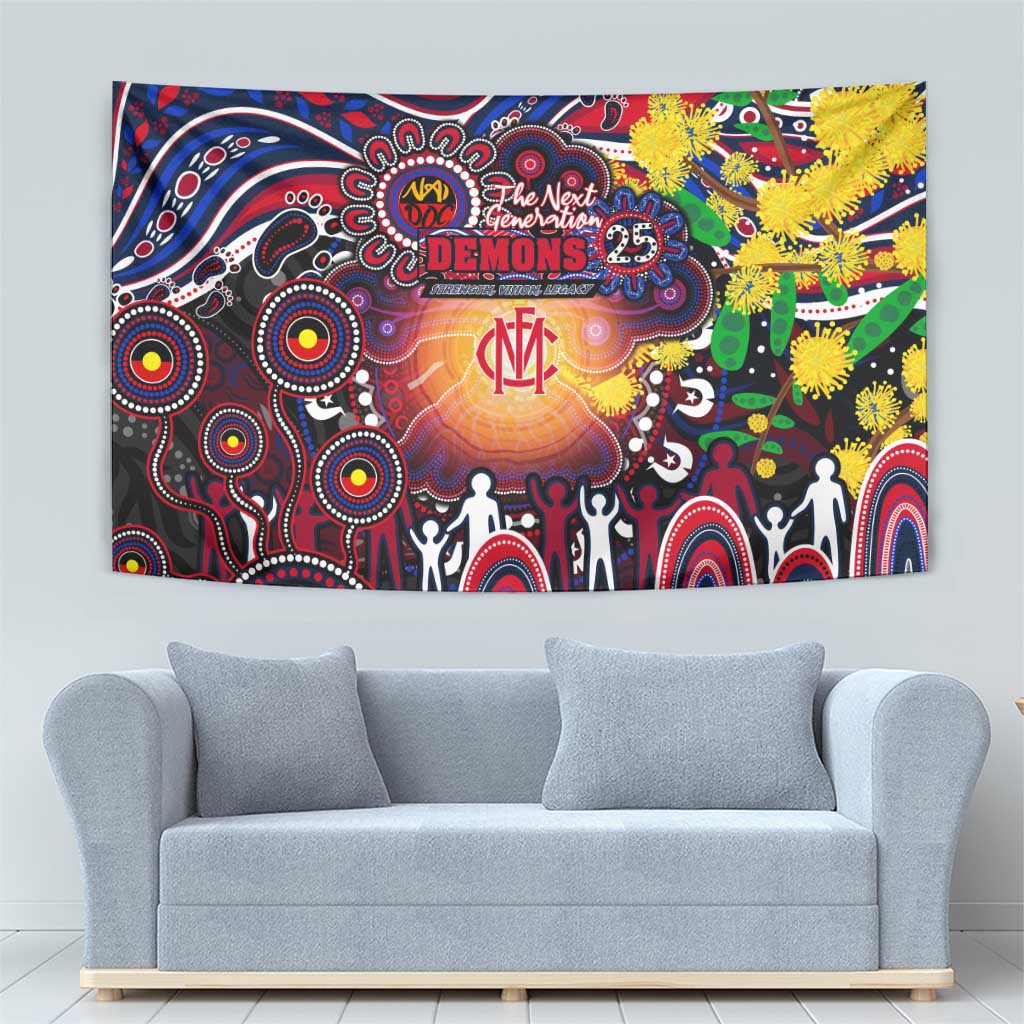 NAIDOC Week 2025 Demons Football Tapestry Aboriginal Dot Painting