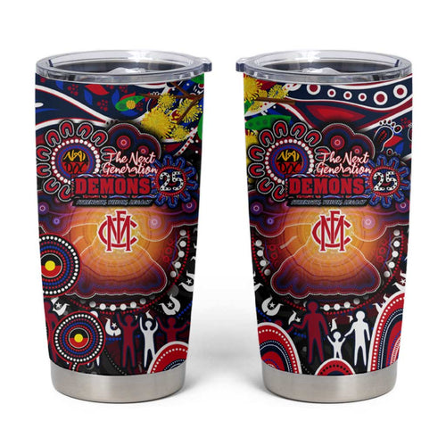 NAIDOC Week 2025 Demons Football Tumbler Cup Aboriginal Dot Painting