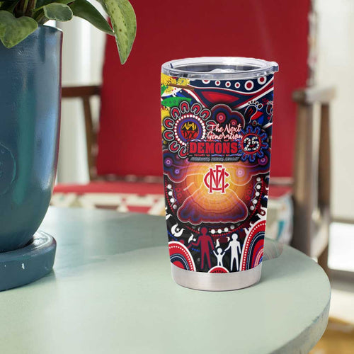 NAIDOC Week 2025 Demons Football Tumbler Cup Aboriginal Dot Painting