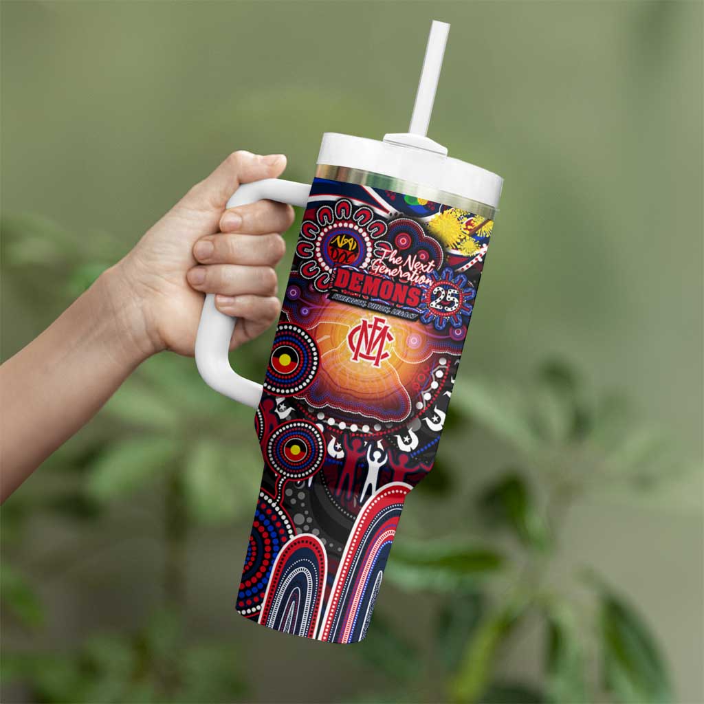 NAIDOC Week 2025 Demons Football Tumbler With Handle Aboriginal Dot Painting