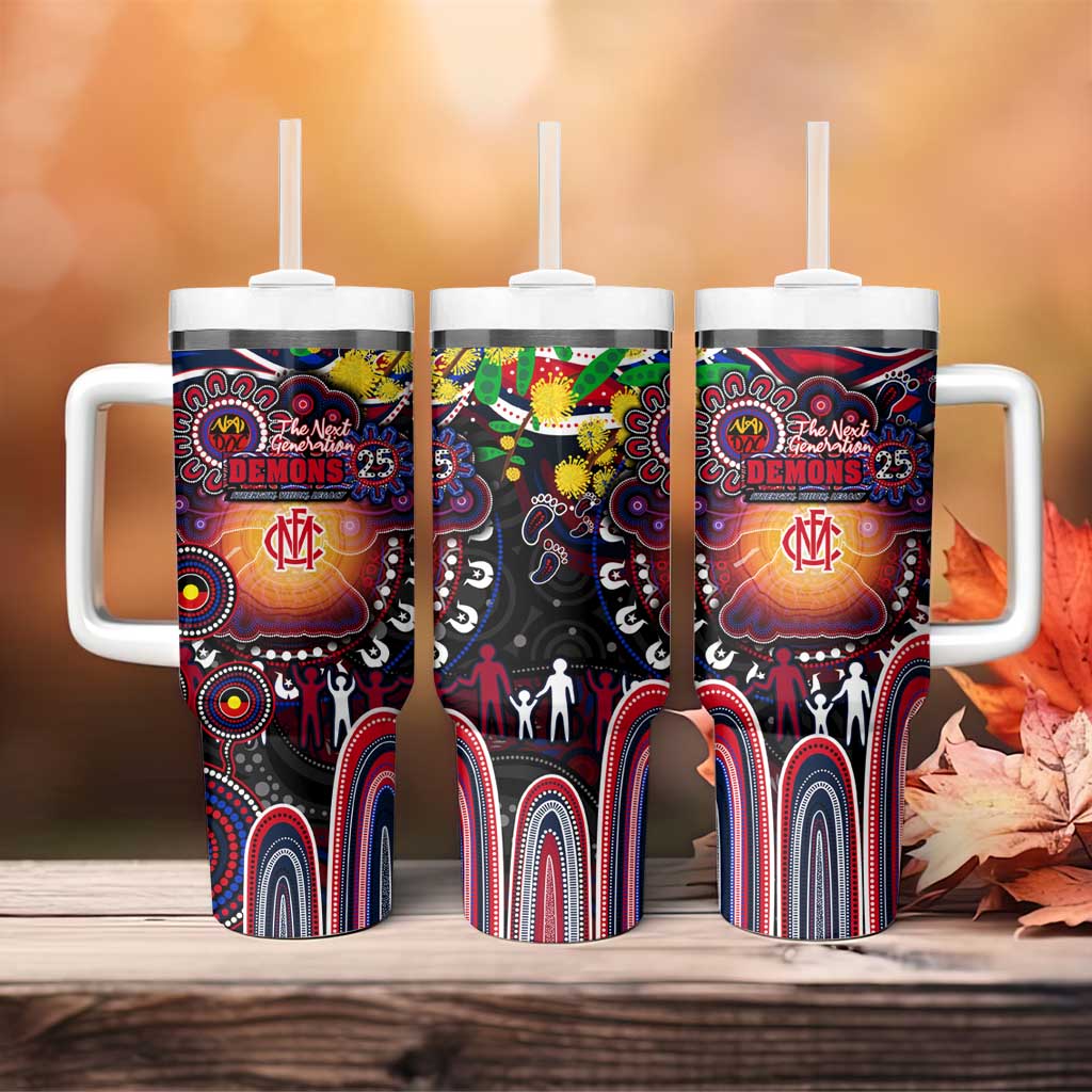 NAIDOC Week 2025 Demons Football Tumbler With Handle Aboriginal Dot Painting