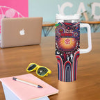 NAIDOC Week 2025 Demons Football Tumbler With Handle Aboriginal Dot Painting