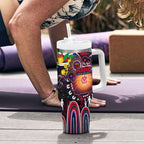 NAIDOC Week 2025 Demons Football Tumbler With Handle Aboriginal Dot Painting