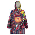 Personalised NAIDOC Week 2025 Demons Football Wearable Blanket Hoodie Aboriginal Dot Painting