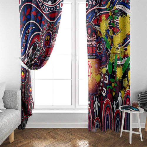 NAIDOC Week 2025 Demons Football Window Curtain Aboriginal Dot Painting