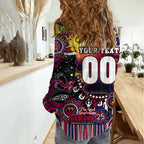 Personalised NAIDOC Week 2025 Demons Football Women Casual Shirt Aboriginal Dot Painting
