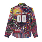 Personalised NAIDOC Week 2025 Demons Football Women Casual Shirt Aboriginal Dot Painting