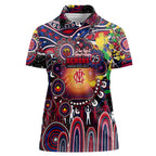 Personalised NAIDOC Week 2025 Demons Football Women Polo Shirt Aboriginal Dot Painting