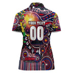 Personalised NAIDOC Week 2025 Demons Football Women Polo Shirt Aboriginal Dot Painting