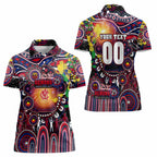 Personalised NAIDOC Week 2025 Demons Football Women Polo Shirt Aboriginal Dot Painting