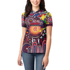 Personalised NAIDOC Week 2025 Demons Football Women Polo Shirt Aboriginal Dot Painting