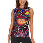 Personalised NAIDOC Week 2025 Demons Football Women Sleeveless Polo Shirt Aboriginal Dot Painting