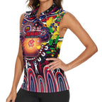 Personalised NAIDOC Week 2025 Demons Football Women Sleeveless Polo Shirt Aboriginal Dot Painting