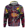 Personalised NAIDOC Week 2025 Demons Football Zip Hoodie Aboriginal Dot Painting