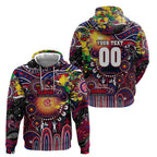 Personalised NAIDOC Week 2025 Demons Football Zip Hoodie Aboriginal Dot Painting