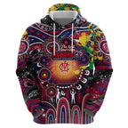 Personalised NAIDOC Week 2025 Demons Football Zip Hoodie Aboriginal Dot Painting