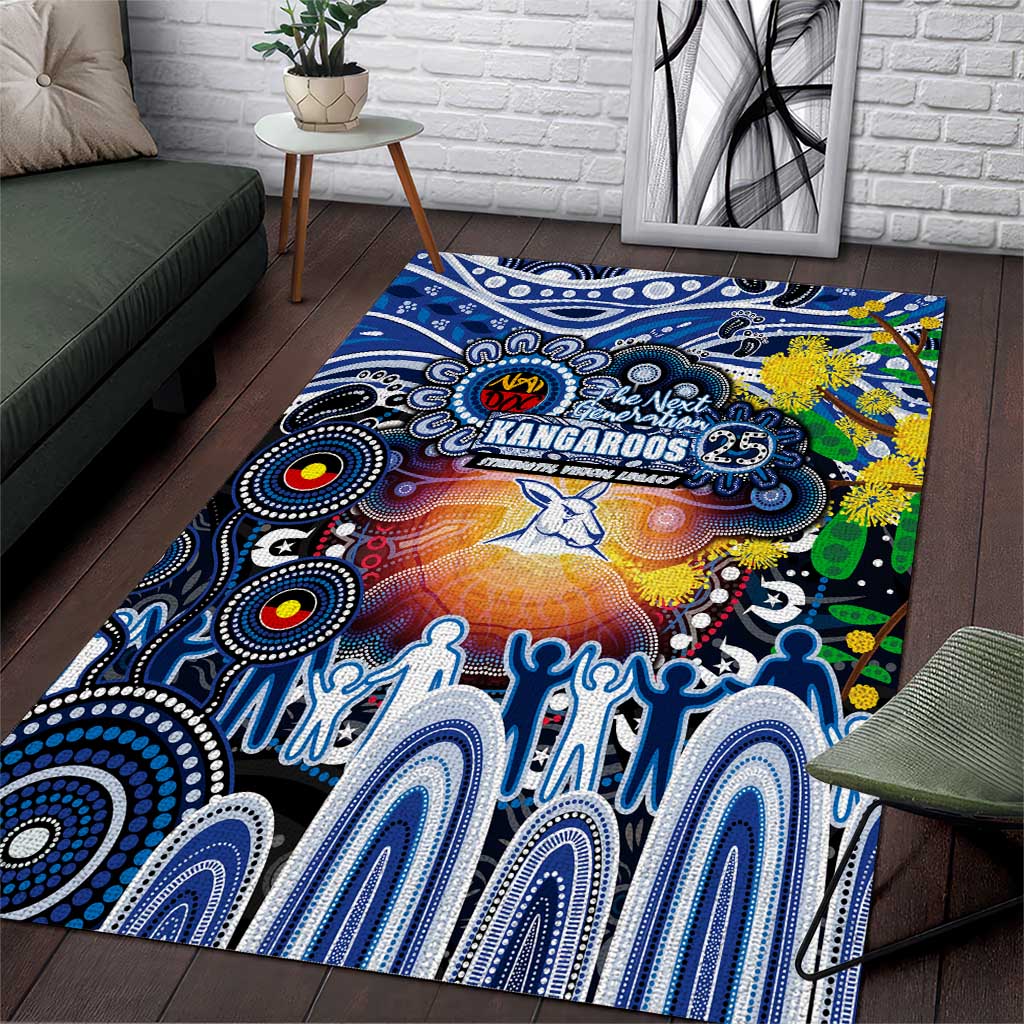 NAIDOC Week 2025 Kangaroos Football Area Rug Aboriginal Dot Painting