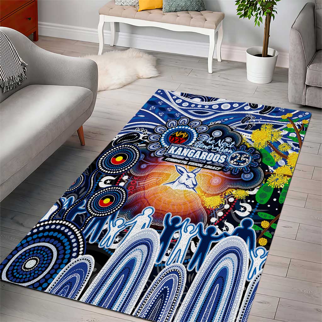 NAIDOC Week 2025 Kangaroos Football Area Rug Aboriginal Dot Painting