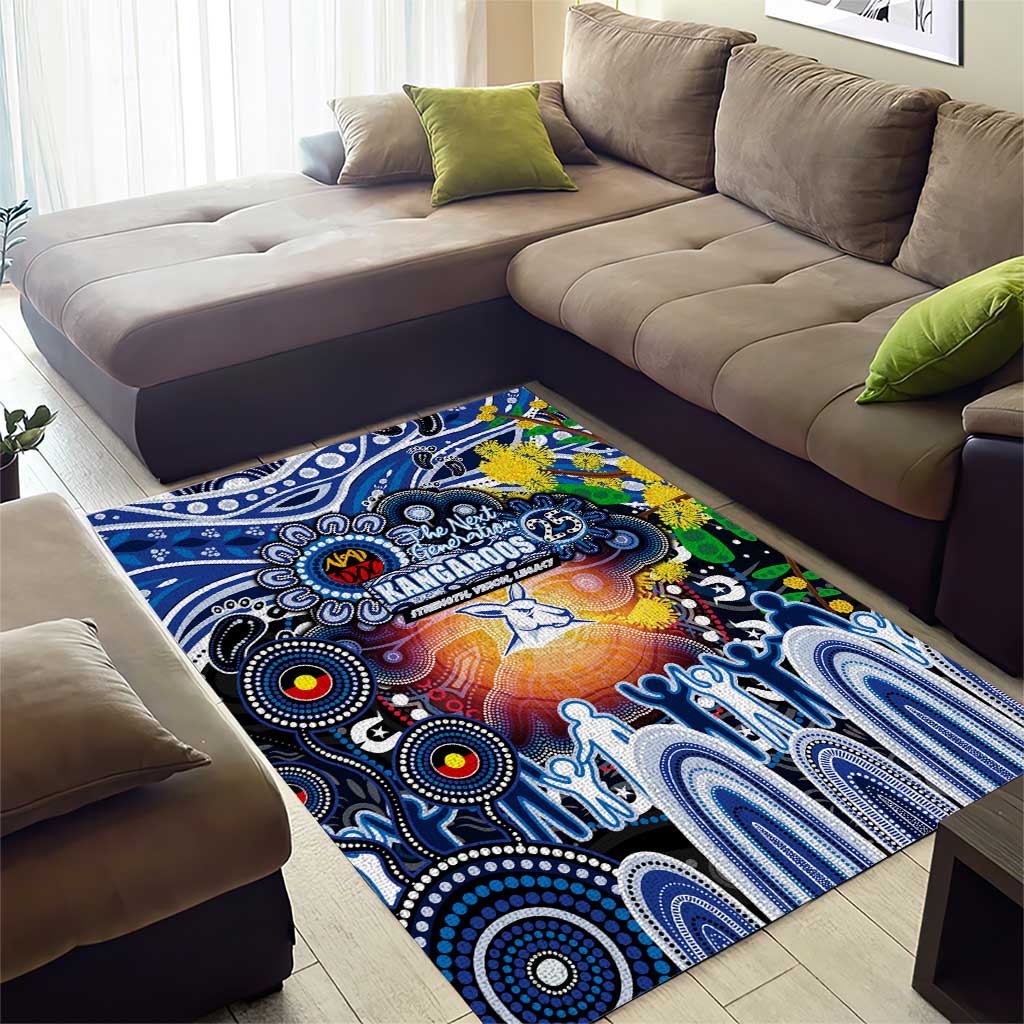 NAIDOC Week 2025 Kangaroos Football Area Rug Aboriginal Dot Painting
