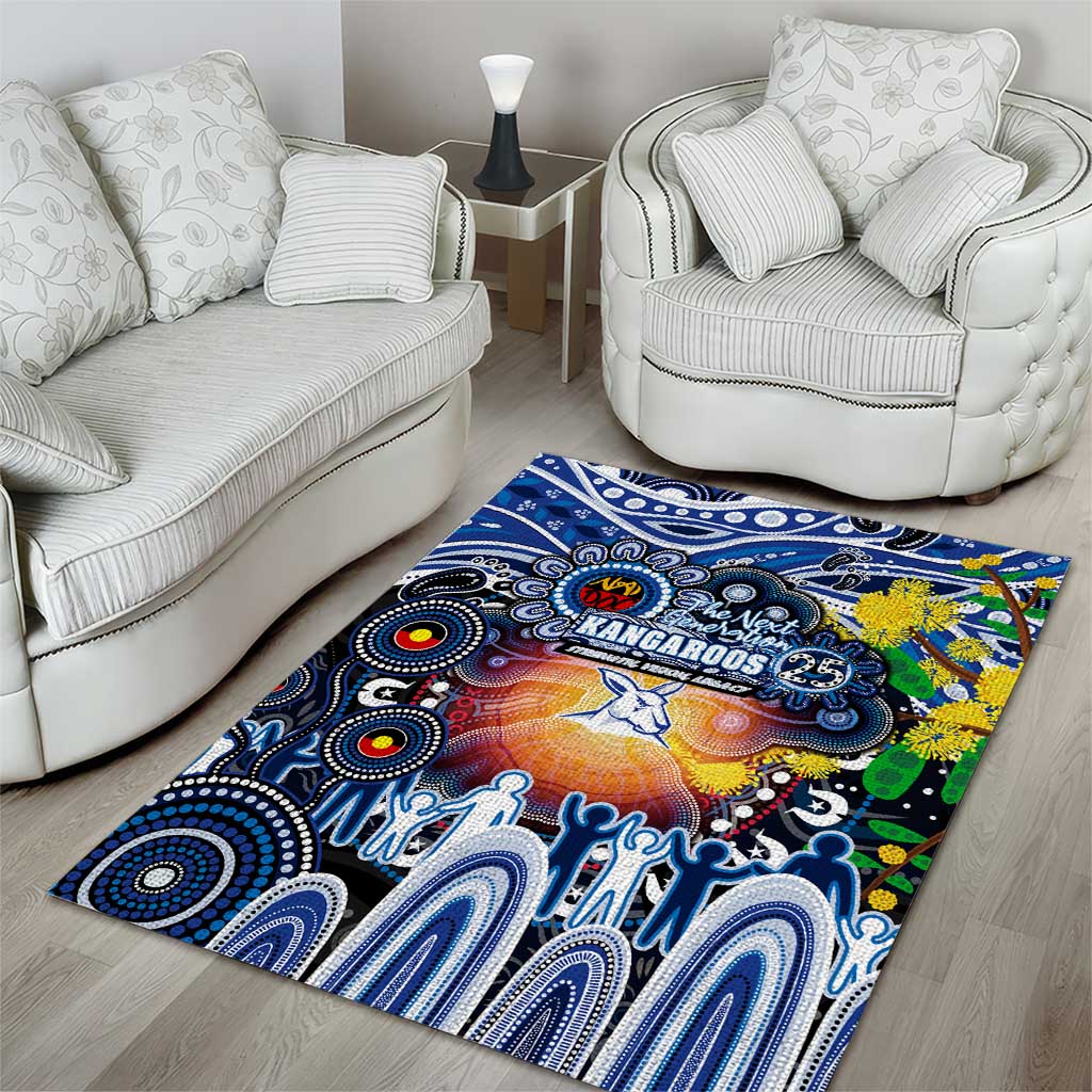 NAIDOC Week 2025 Kangaroos Football Area Rug Aboriginal Dot Painting