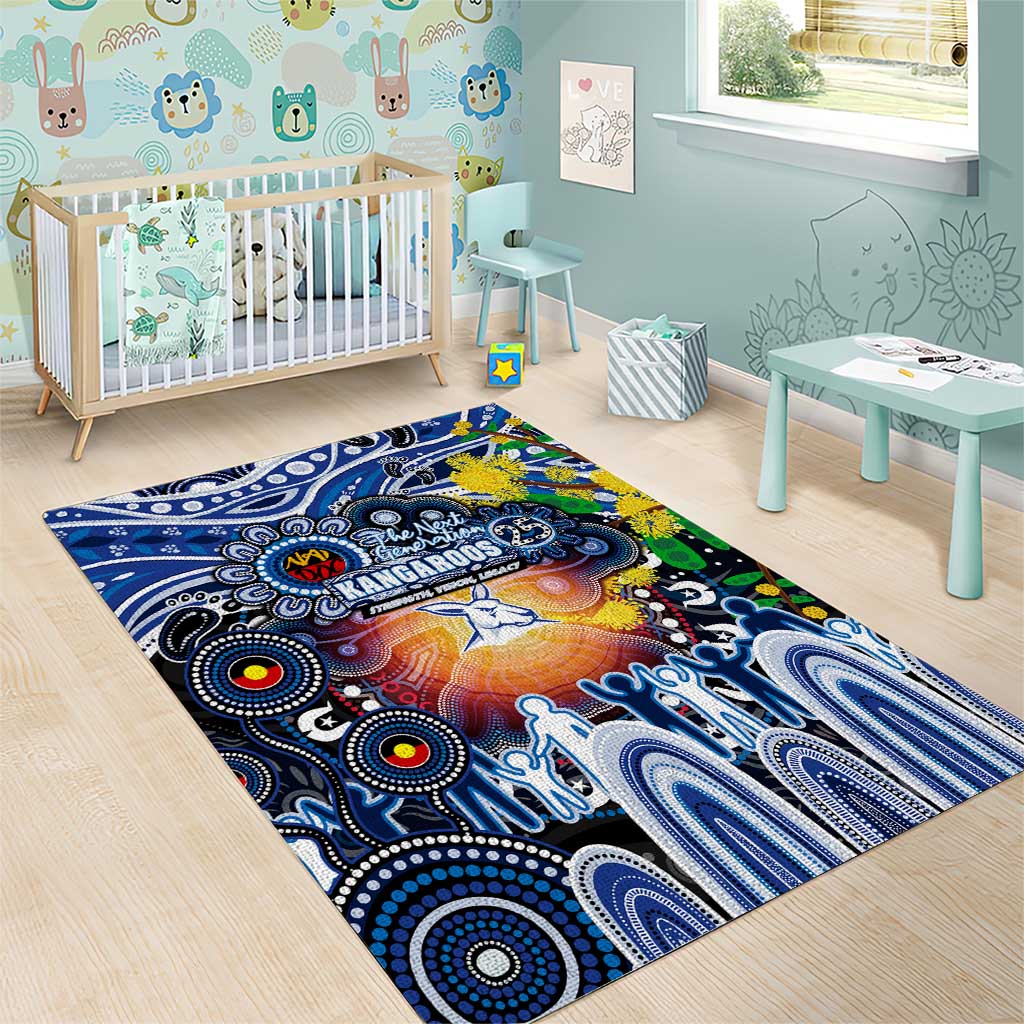NAIDOC Week 2025 Kangaroos Football Area Rug Aboriginal Dot Painting