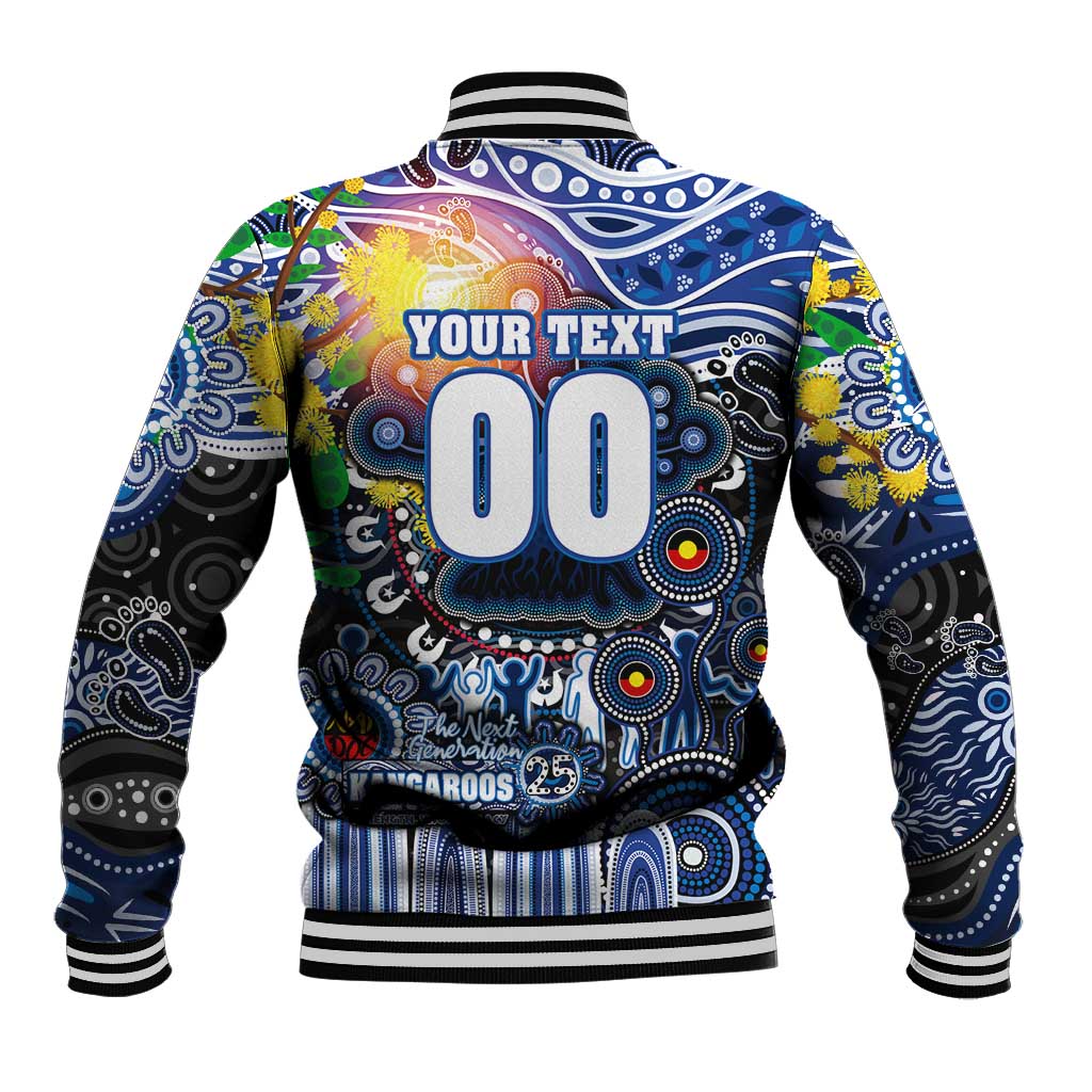 Personalised NAIDOC Week 2025 Kangaroos Football Baseball Jacket Aboriginal Dot Painting