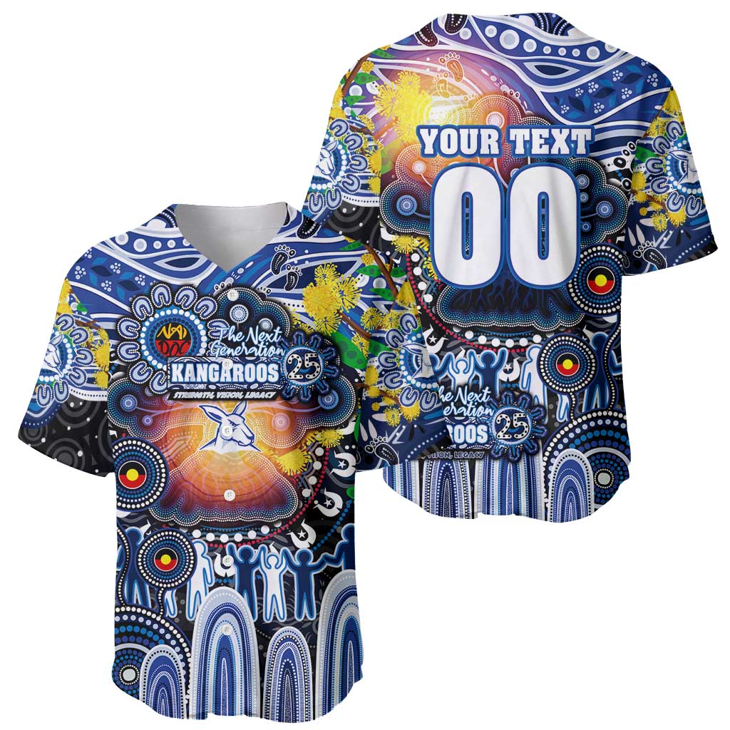 Personalised NAIDOC Week 2025 Kangaroos Football Baseball Jersey Aboriginal Dot Painting