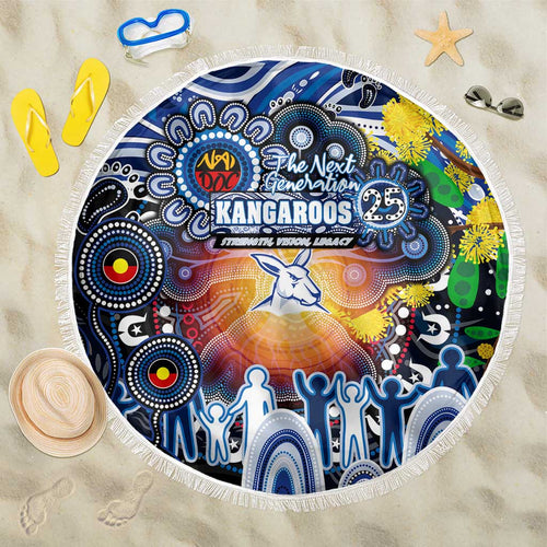NAIDOC Week 2025 Kangaroos Football Beach Blanket Aboriginal Dot Painting