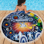 NAIDOC Week 2025 Kangaroos Football Beach Blanket Aboriginal Dot Painting