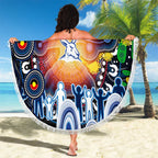 NAIDOC Week 2025 Kangaroos Football Beach Blanket Aboriginal Dot Painting