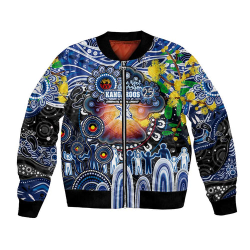 Personalised NAIDOC Week 2025 Kangaroos Football Bomber Jacket Aboriginal Dot Painting