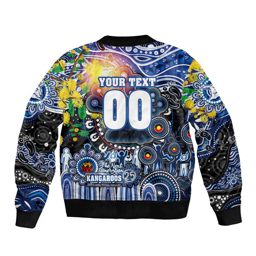 Personalised NAIDOC Week 2025 Kangaroos Football Bomber Jacket Aboriginal Dot Painting