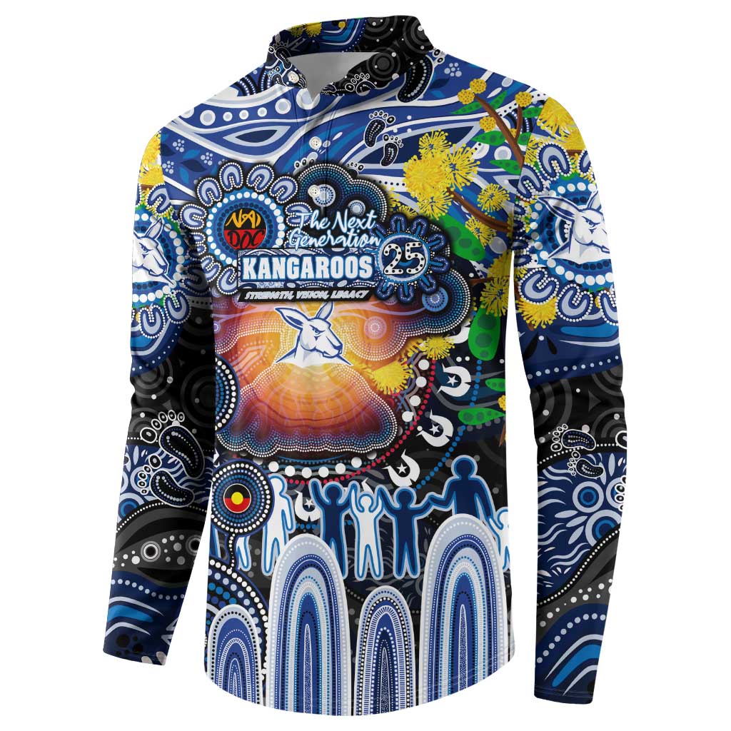 Personalised NAIDOC Week 2025 Kangaroos Football Button Sweatshirt Aboriginal Dot Painting