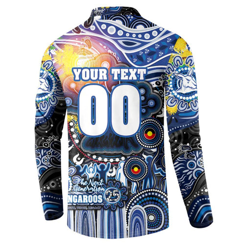 Personalised NAIDOC Week 2025 Kangaroos Football Button Sweatshirt Aboriginal Dot Painting