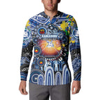 Personalised NAIDOC Week 2025 Kangaroos Football Button Sweatshirt Aboriginal Dot Painting