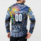 Personalised NAIDOC Week 2025 Kangaroos Football Button Sweatshirt Aboriginal Dot Painting