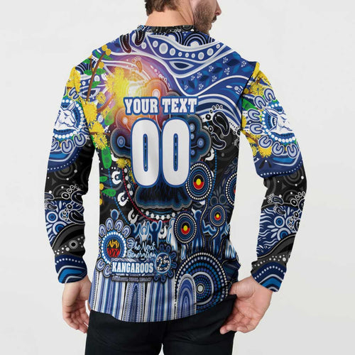 Personalised NAIDOC Week 2025 Kangaroos Football Button Sweatshirt Aboriginal Dot Painting