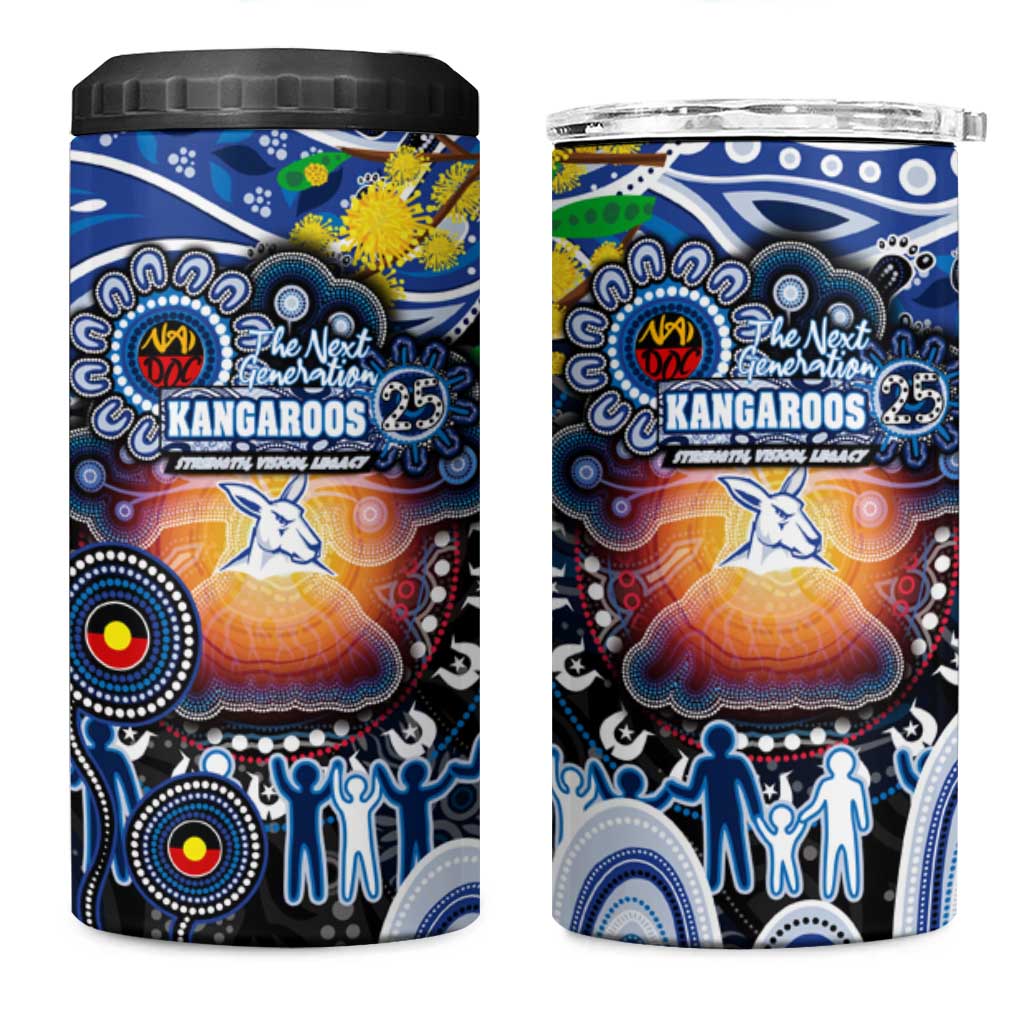 NAIDOC Week 2025 Kangaroos Football 4 in 1 Can Cooler Tumbler Aboriginal Dot Painting