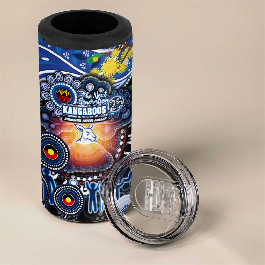 NAIDOC Week 2025 Kangaroos Football 4 in 1 Can Cooler Tumbler Aboriginal Dot Painting