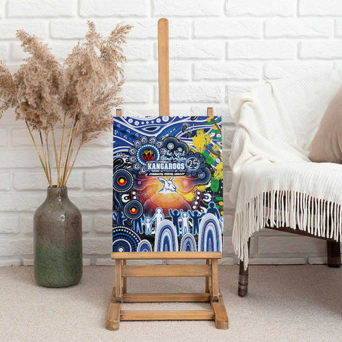 NAIDOC Week 2025 Kangaroos Football Canvas Wall Art Aboriginal Dot Painting