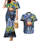 Personalised NAIDOC Week 2025 Kangaroos Football Couples Matching Mermaid Dress and Hawaiian Shirt Aboriginal Dot Painting