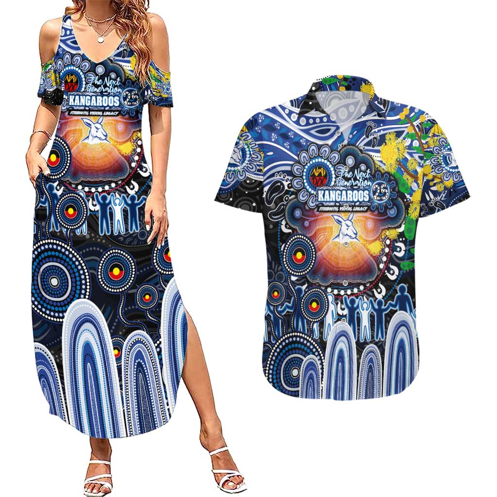 Personalised NAIDOC Week 2025 Kangaroos Football Couples Matching Summer Maxi Dress and Hawaiian Shirt Aboriginal Dot Painting
