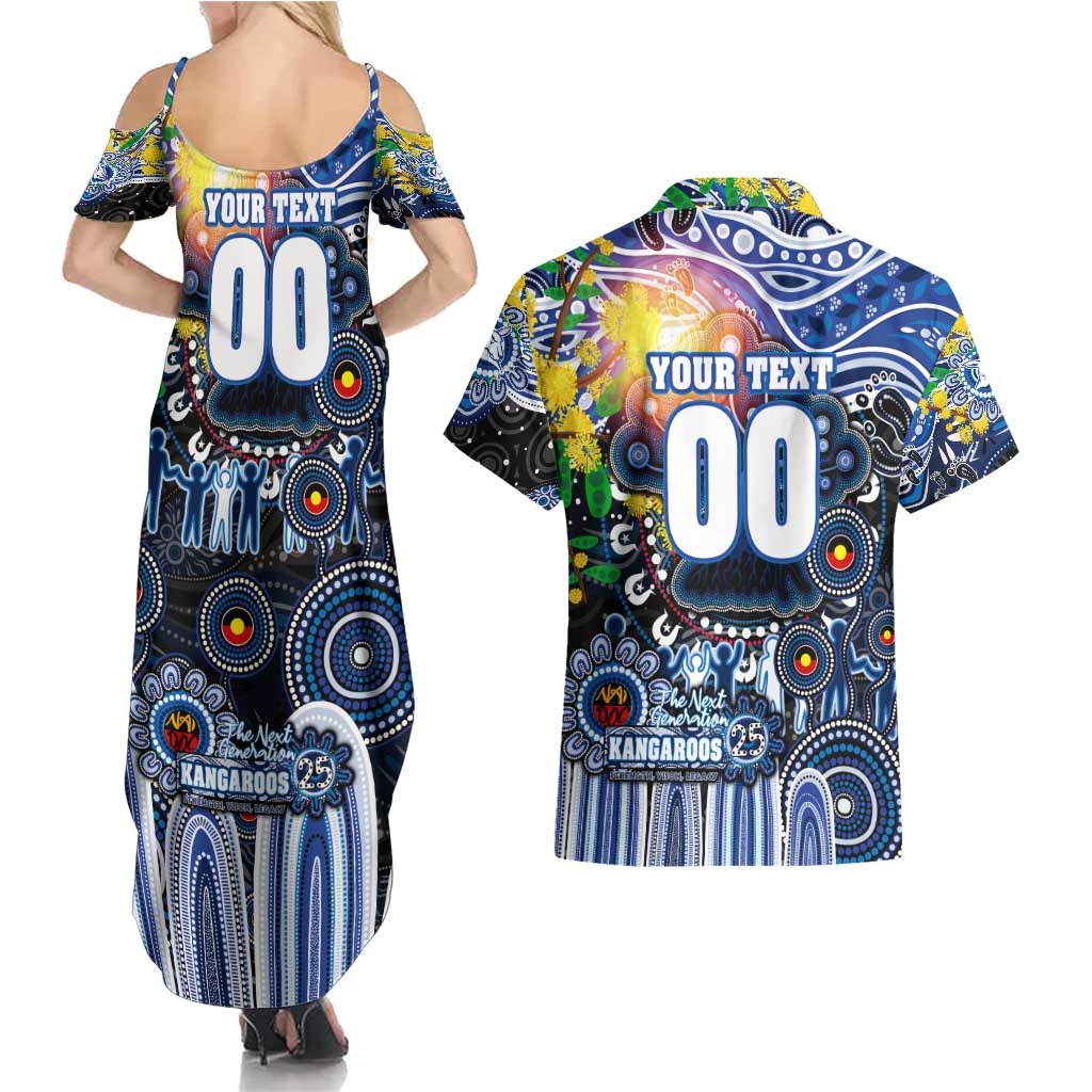 Personalised NAIDOC Week 2025 Kangaroos Football Couples Matching Summer Maxi Dress and Hawaiian Shirt Aboriginal Dot Painting