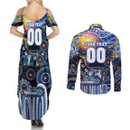 Personalised NAIDOC Week 2025 Kangaroos Football Couples Matching Summer Maxi Dress and Long Sleeve Button Shirt Aboriginal Dot Painting
