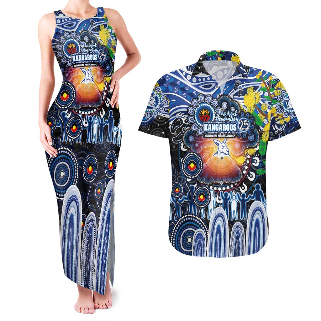 Personalised NAIDOC Week 2025 Kangaroos Football Couples Matching Tank Maxi Dress and Hawaiian Shirt Aboriginal Dot Painting