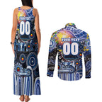 Personalised NAIDOC Week 2025 Kangaroos Football Couples Matching Tank Maxi Dress and Long Sleeve Button Shirt Aboriginal Dot Painting